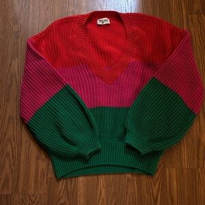 Mumu Colorful V-Neck Sweater